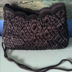 Valerie Stevens Black and Gold Accent Handbag